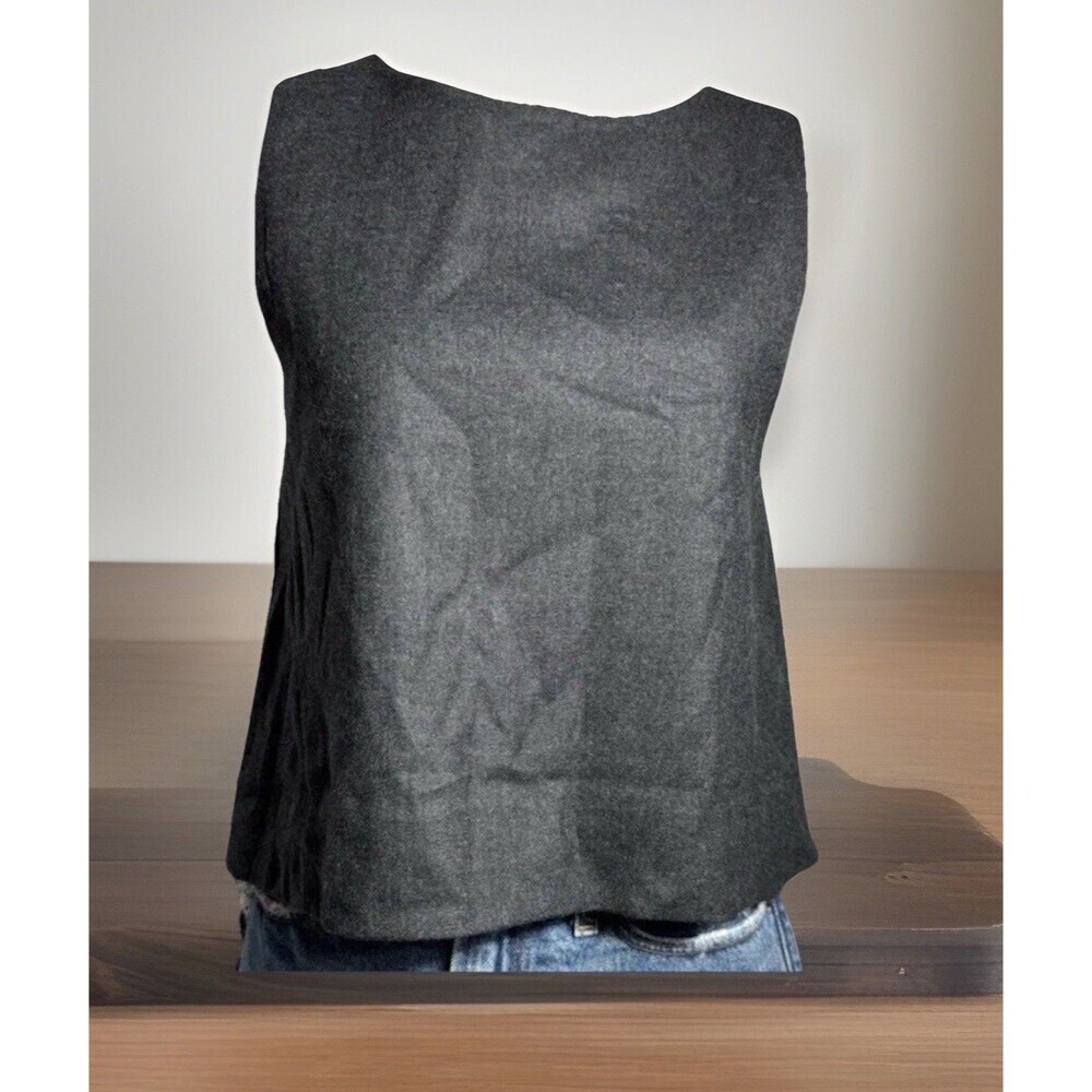 Wool Club Monaco Lined Top Women XS Gray Classic Ralph Lauren Y2K VTG Minimalist